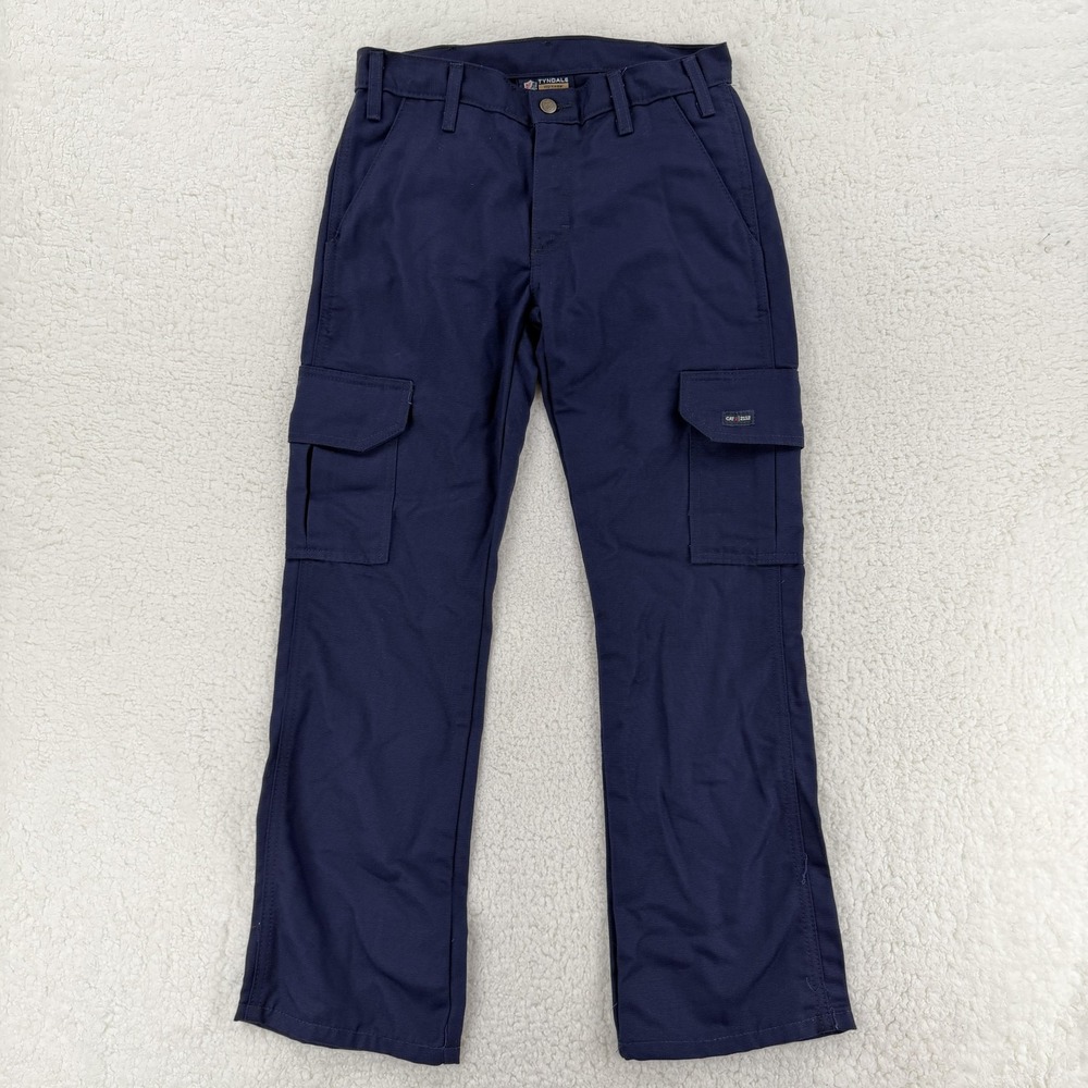 Tyndale Workwear FRC Pants Mens 30x28 Navy Blue Cargo Flame Resistant Work K213T